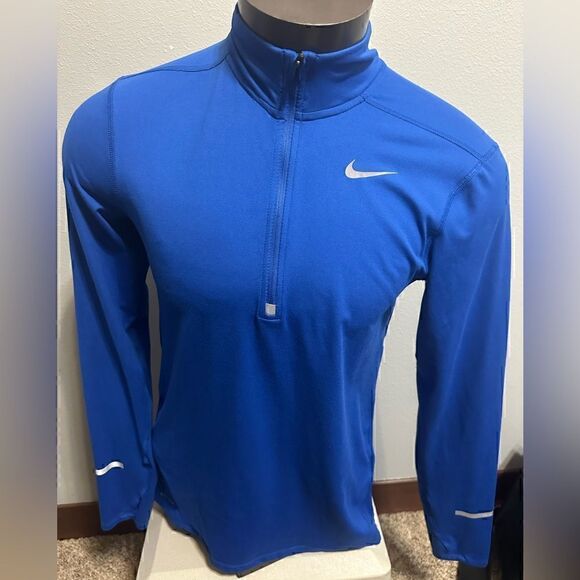 Nike DriFit Mens Small Blue Half ZIP Running Pullover - Picture 1 of 7